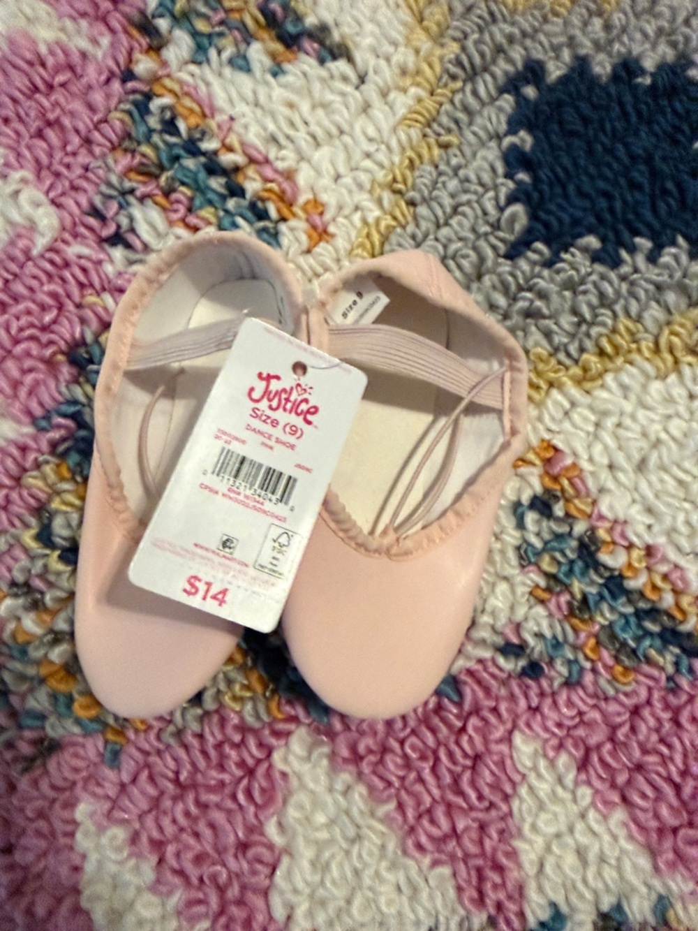 Justice Light Pink Slip-On Ballet Flats for Girls